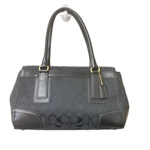 COACH 11062 Hampton Signature Black Canvas Carryall Tote
